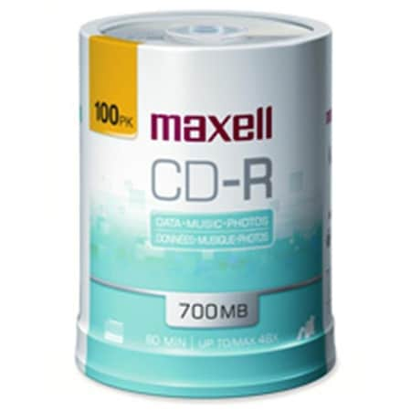 MAXELL Maxell Corp. Of America MAX648720 CD-R Discs- 48X- 700MB-80MIN- Printable- 100-Pack- White MAX648720